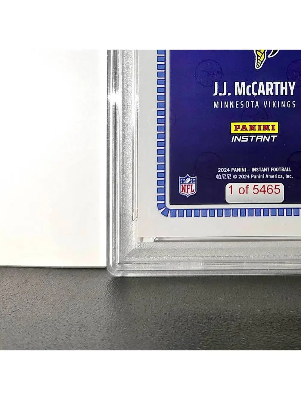 J.J. McCarthy 2023 Panini Instant Draft Night #NFLDN-1 PSA 9 Mint